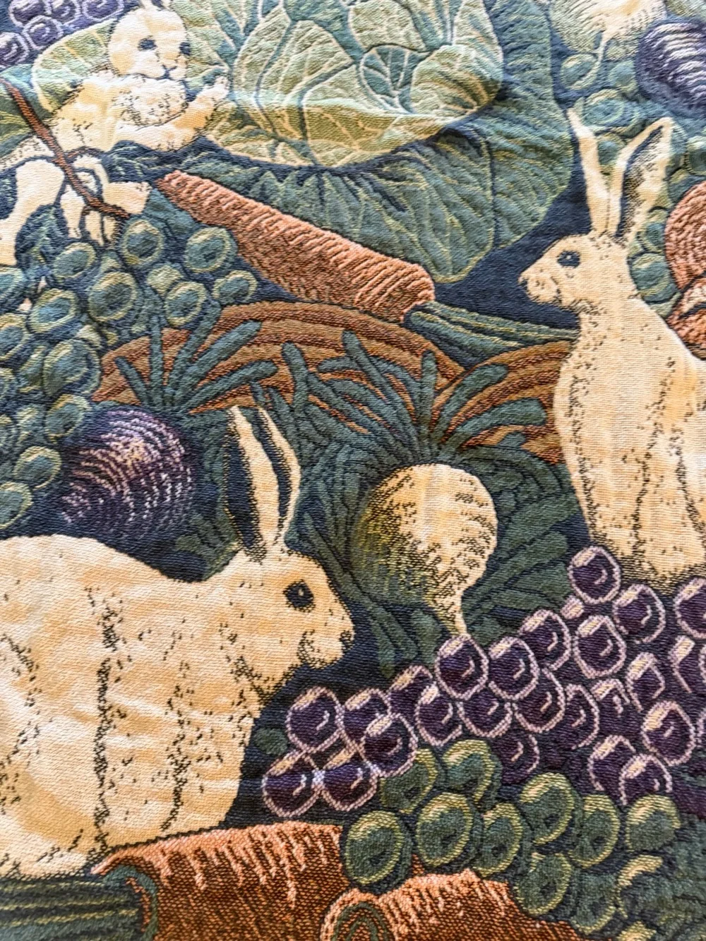 New Country Gear Bunny Rabbit Garden Woven Tapestry Throw Blanket 44x66